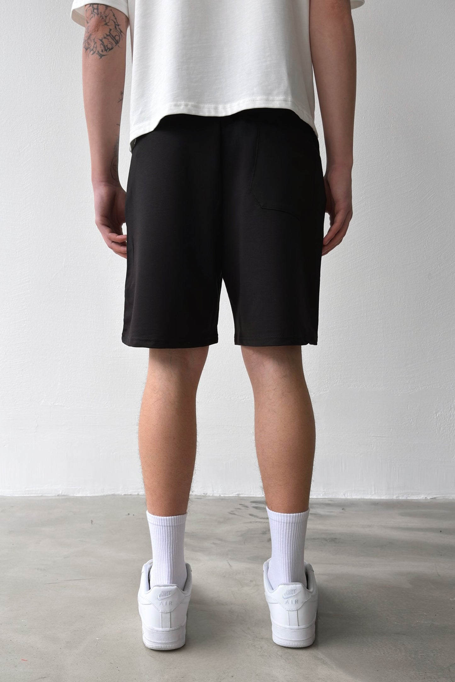 Basic Black Shorts with Elastic Waistband