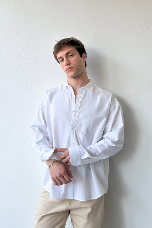 Basic White Poplin Oversize Shirt