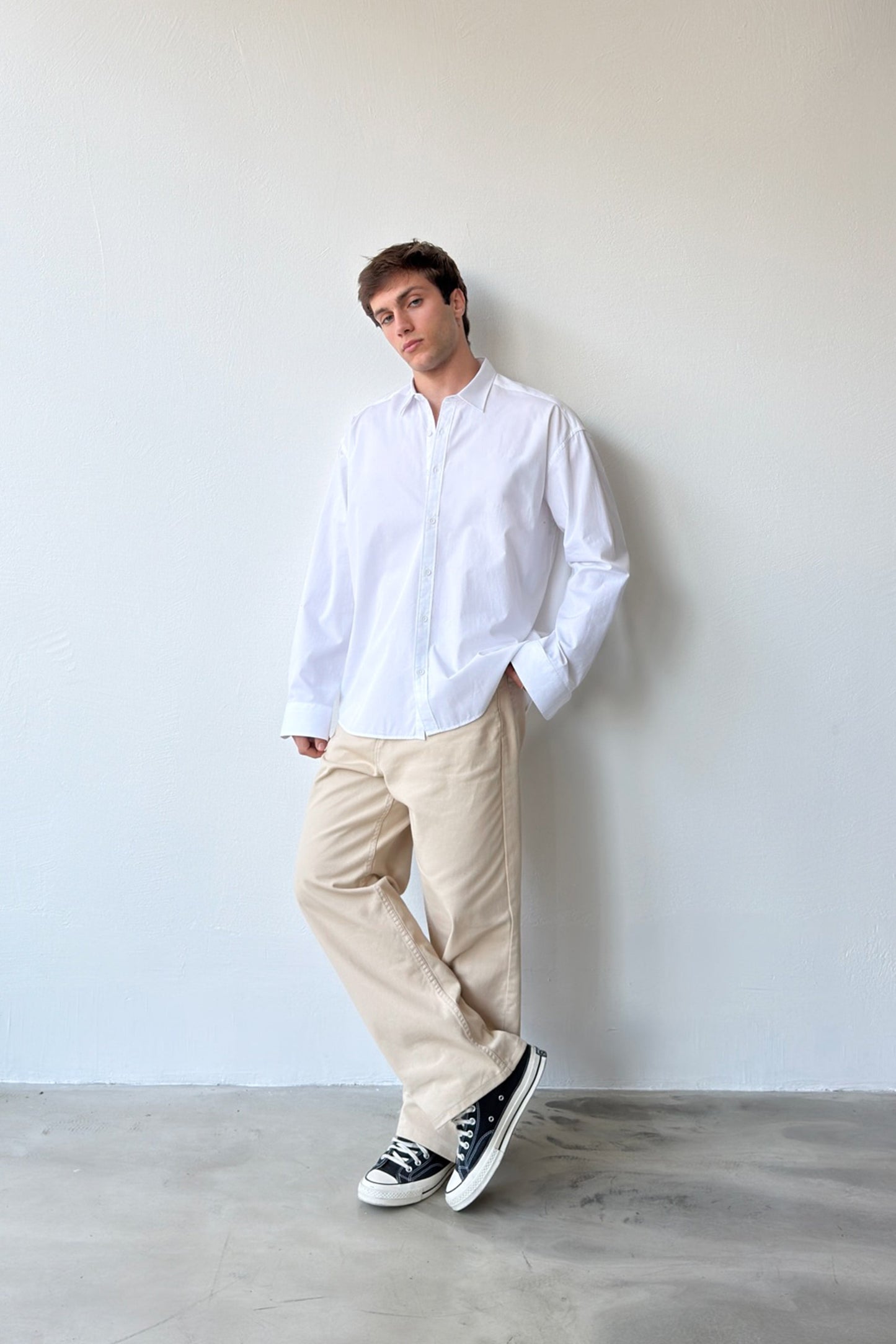 Basic White Poplin Oversize Shirt