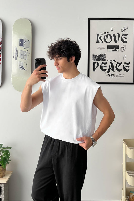 Basic White Sleeveless Tank Top
