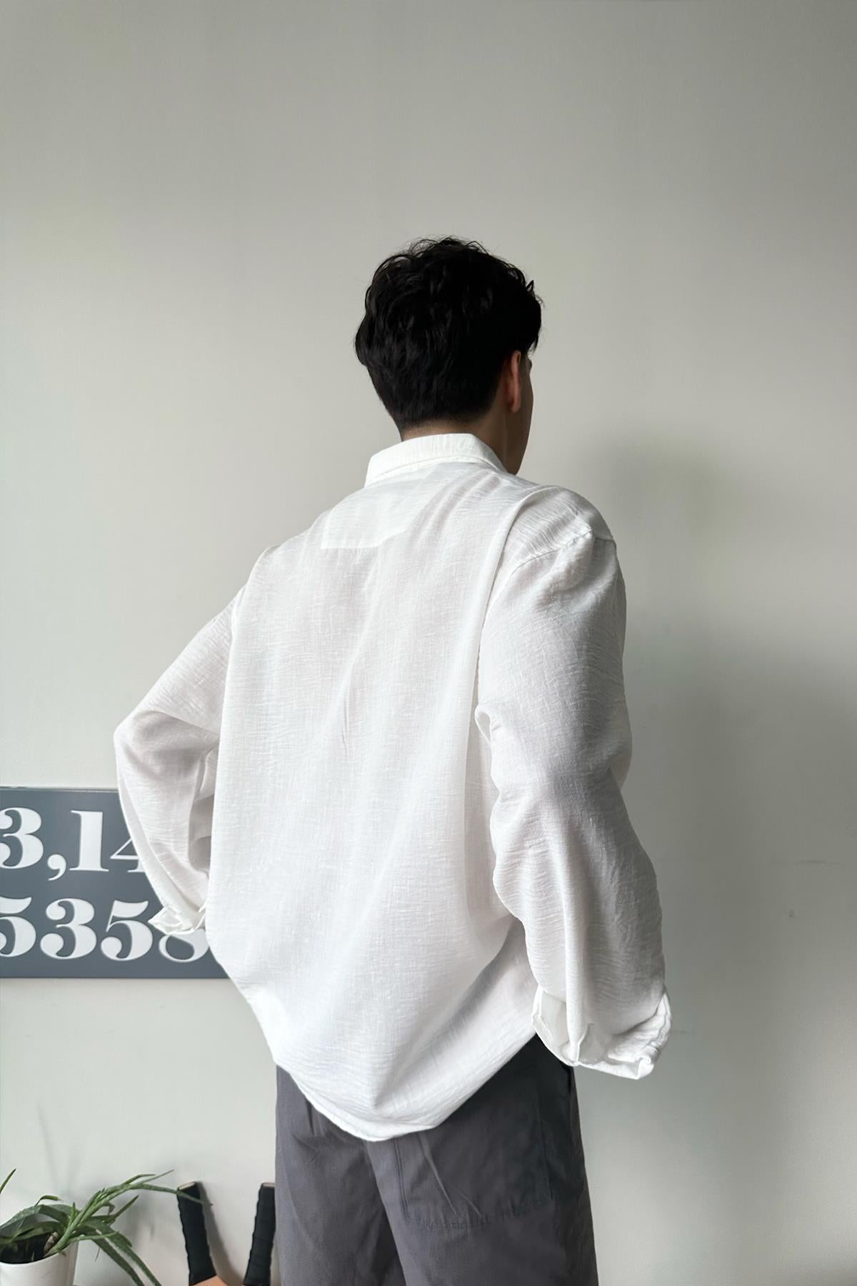 Chill Cozy Relax Fit Shirt White
