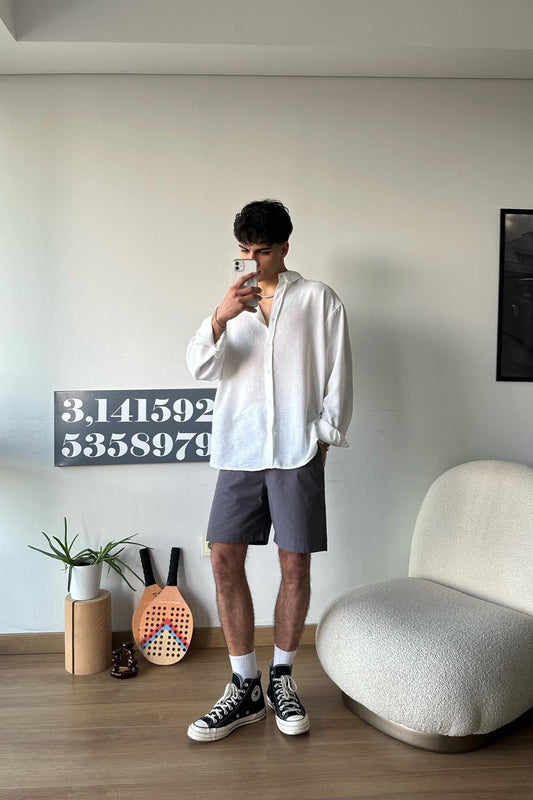 Chill Cozy Relax Fit Shirt White