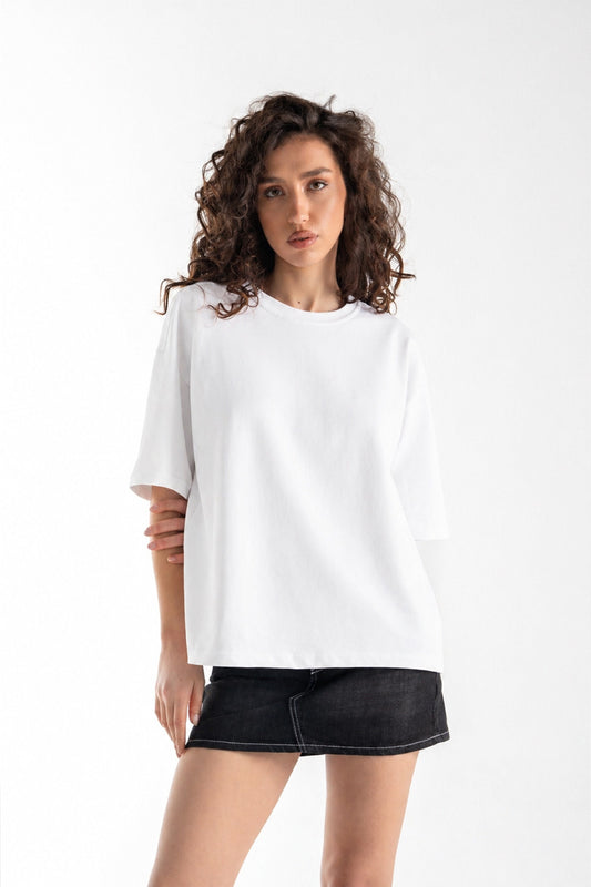 Basic Boxy Fit White T-shirt