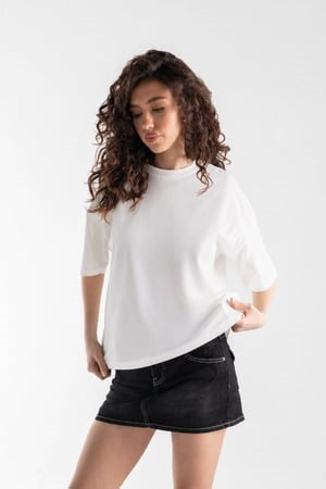 Basic Boxy Fit Off-White T-shirt