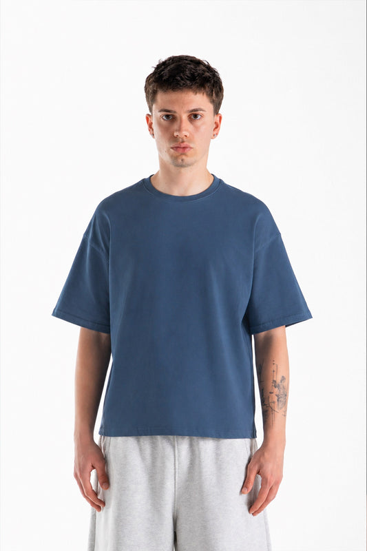 Basic Boxy Fit Indigo T-Shirt