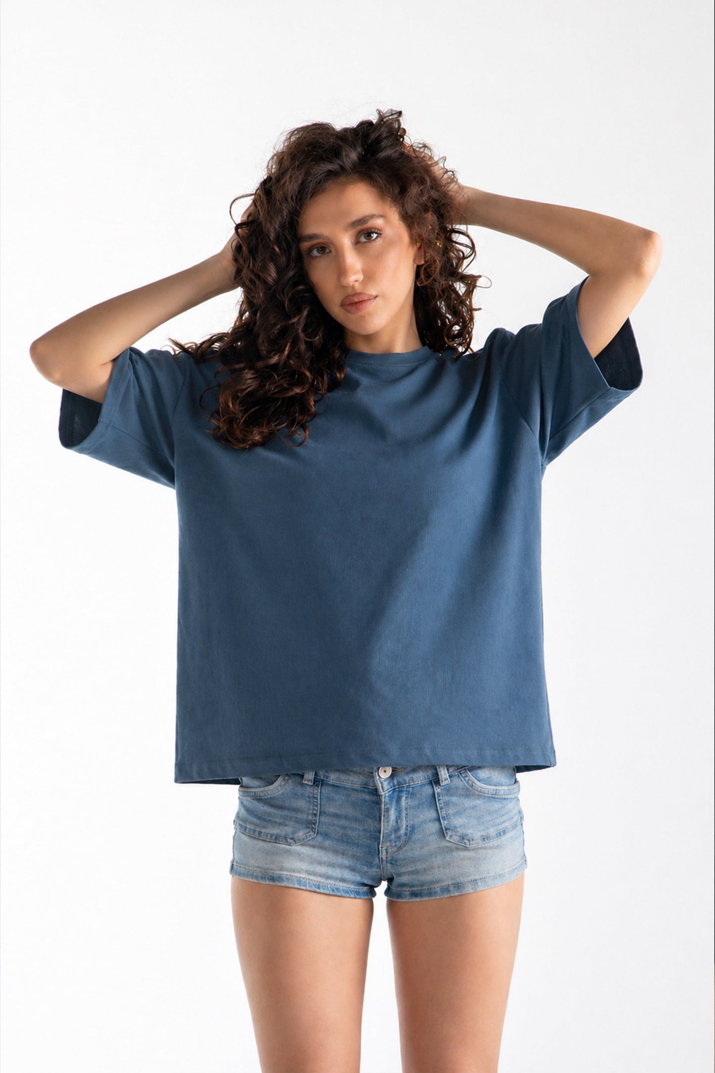 Basic Boxy Fit Indigo T-Shirt