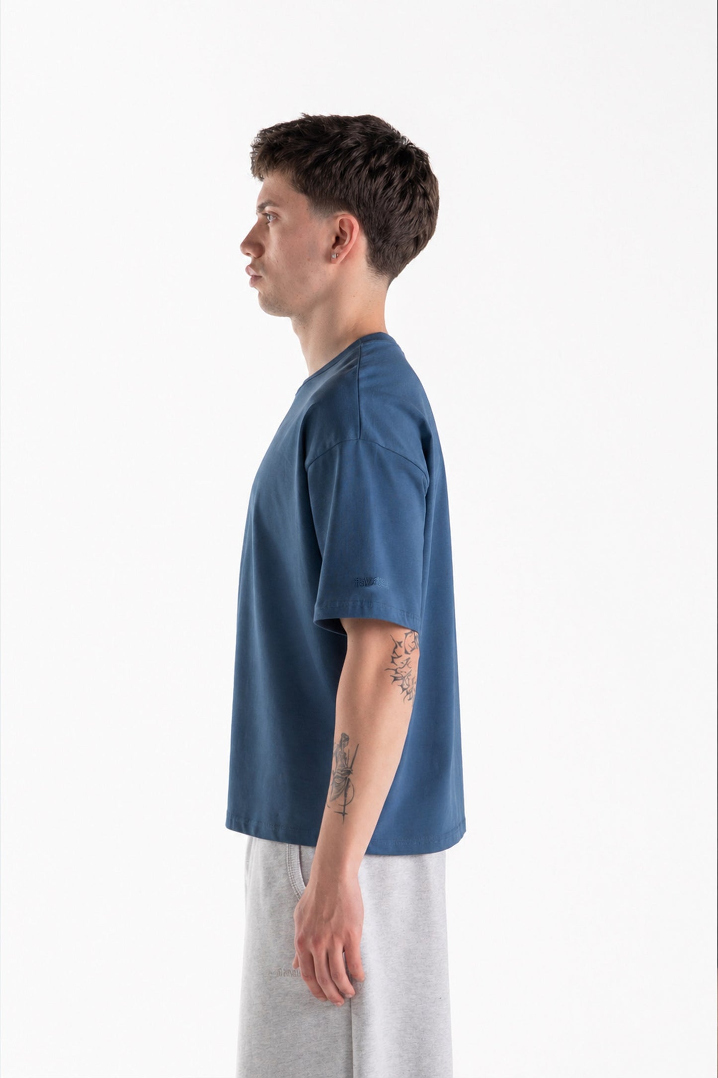 Basic Boxy Fit Indigo T-Shirt