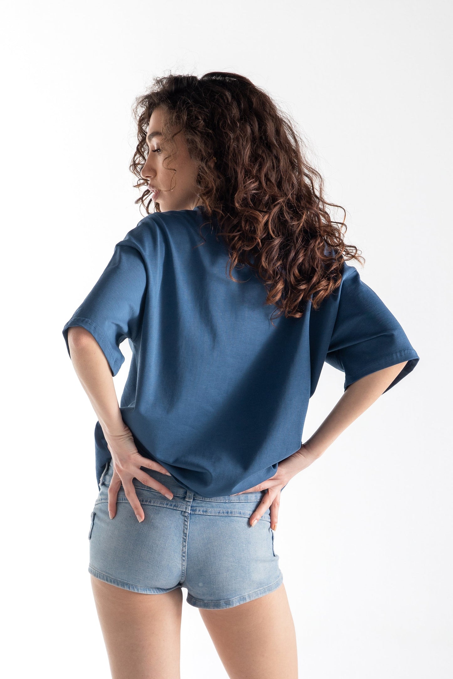 Basic Boxy Fit Indigo T-Shirt