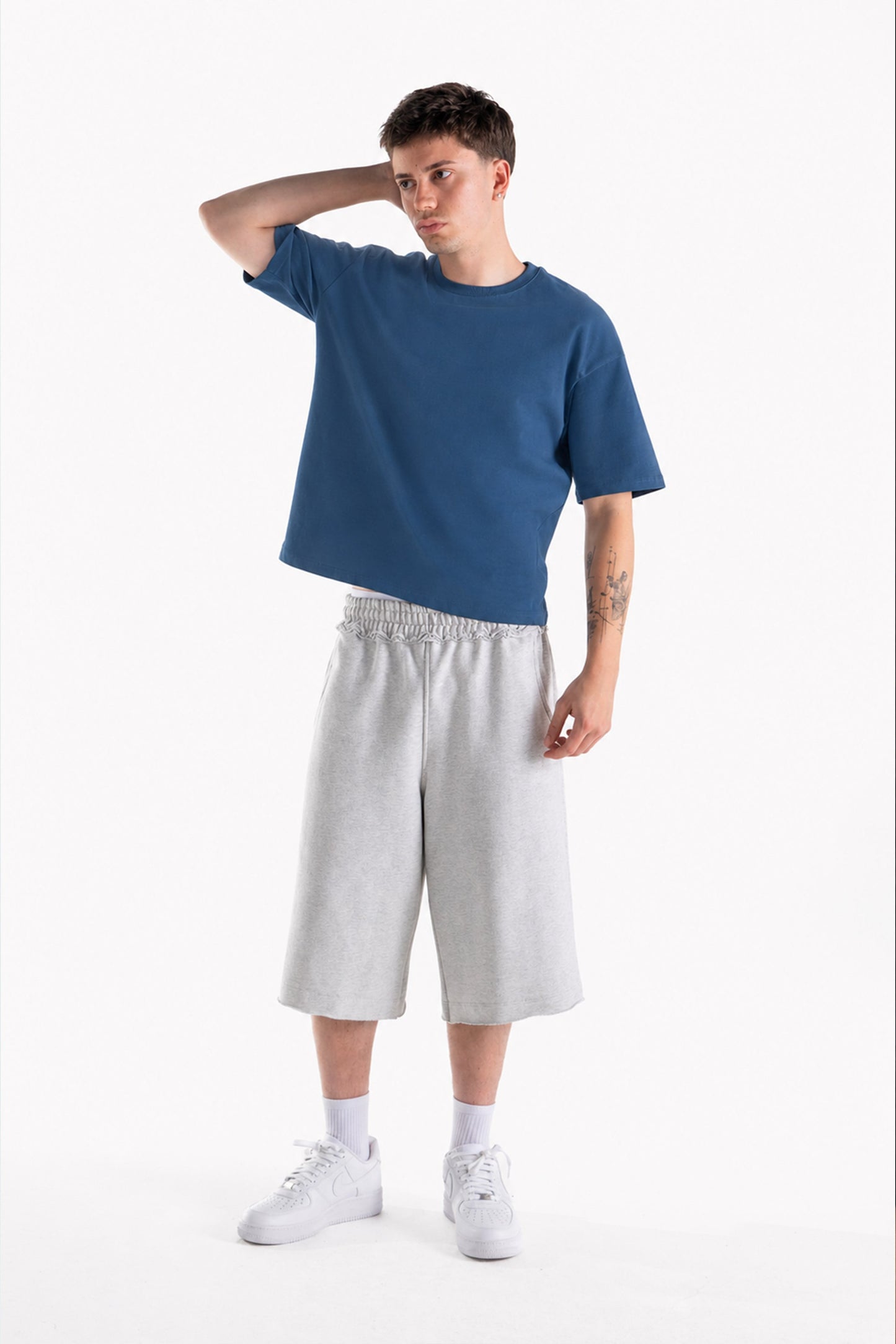 Basic Boxy Fit Indigo T-Shirt