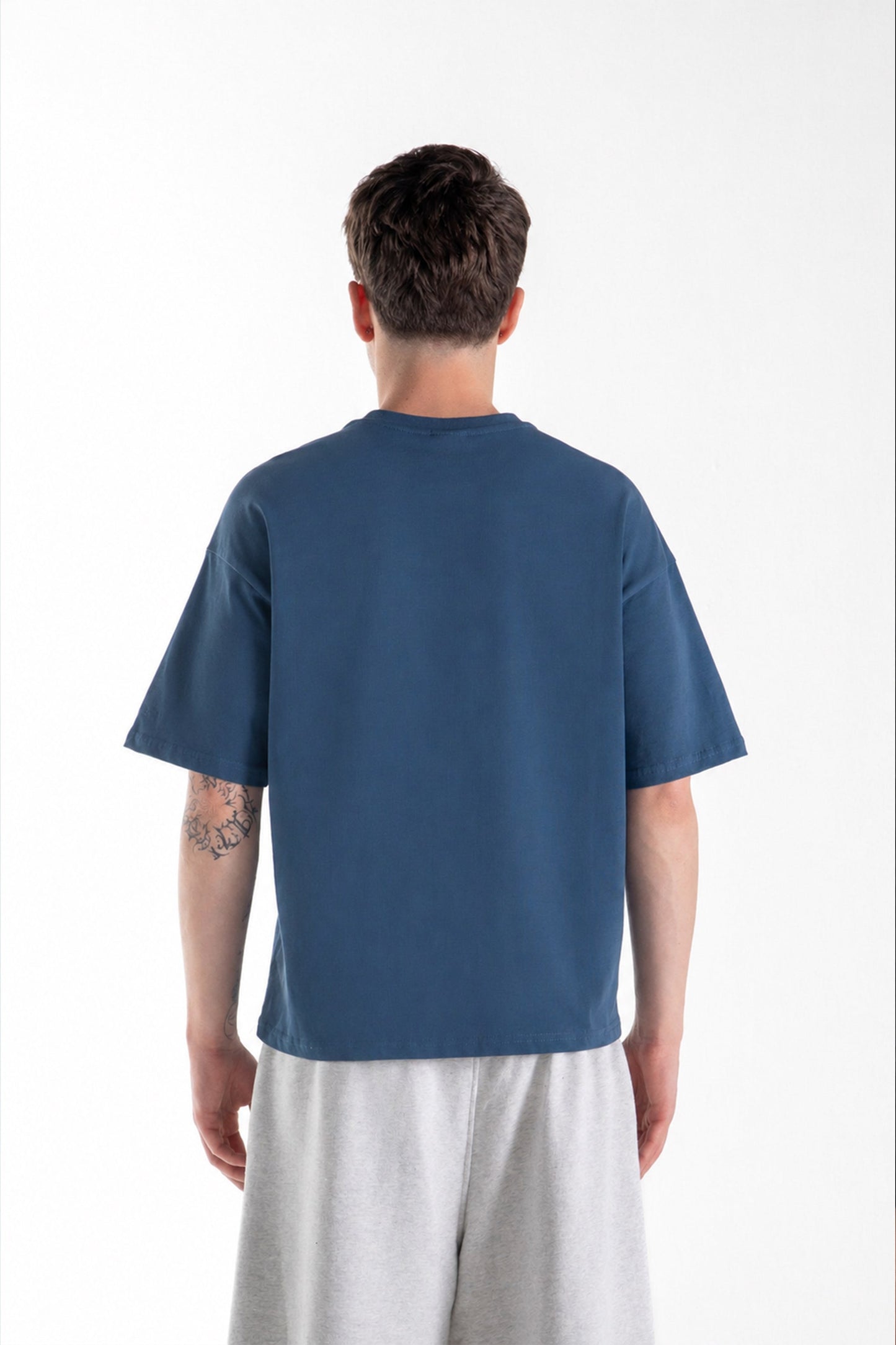 Basic Boxy Fit Indigo T-Shirt