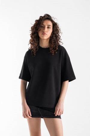 Basic Boxy Fit Black T-shirt