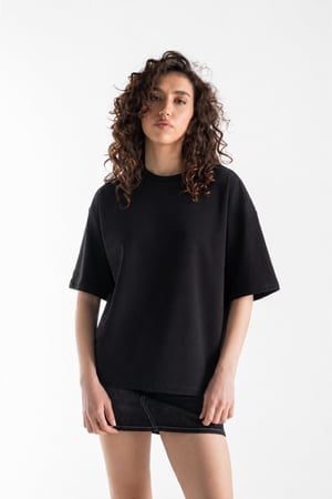 Basic Boxy Fit Black T-shirt