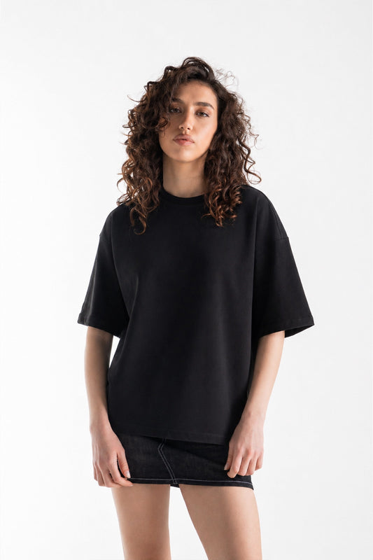 Basic Boxy Fit Black T-shirt