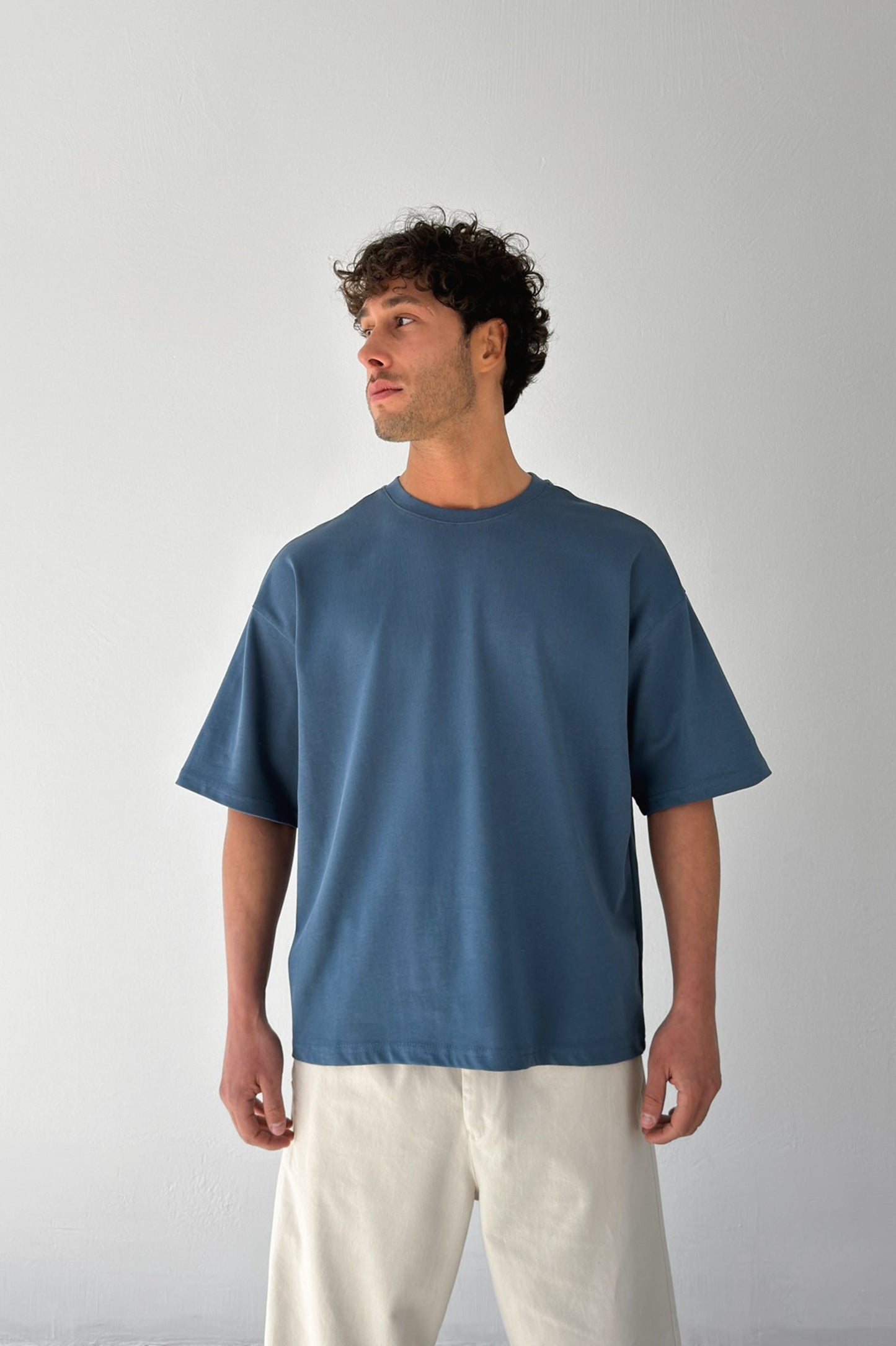 Basic Boxy Fit Indigo T-Shirt