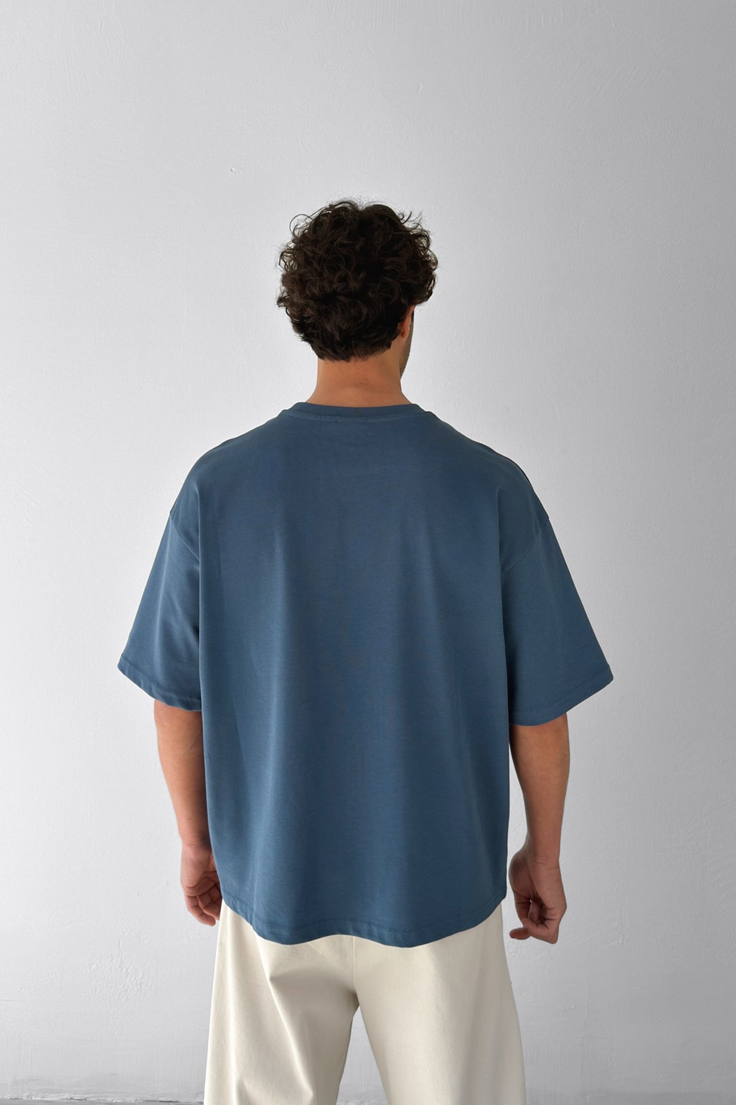 Basic Boxy Fit Indigo T-Shirt