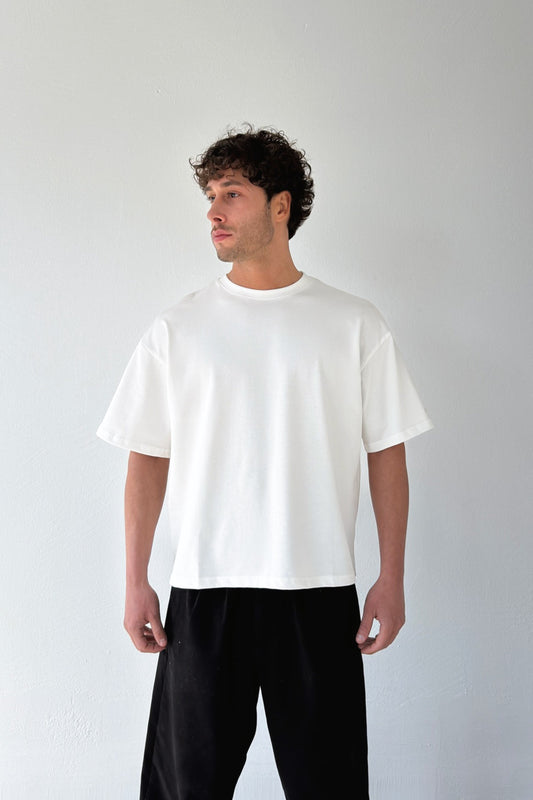 Basic Boxy Fit Off-White T-shirt