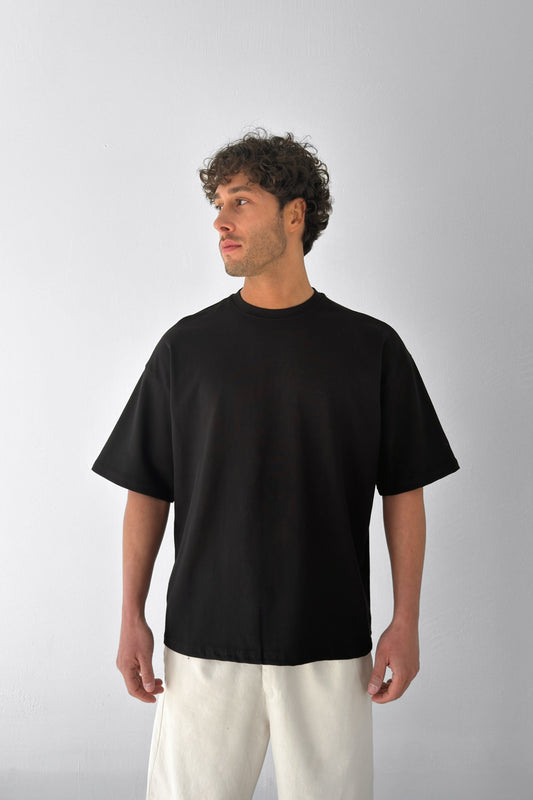 Basic Boxy Fit Black T-shirt