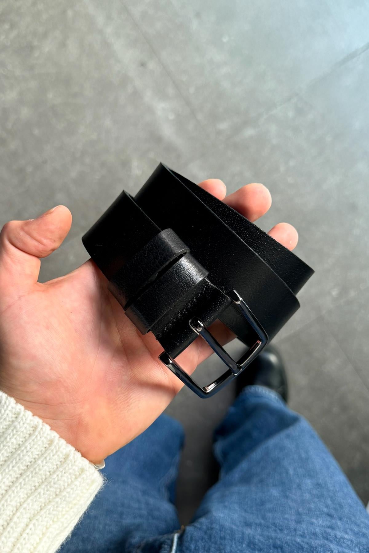 Basic Leather Belt Black