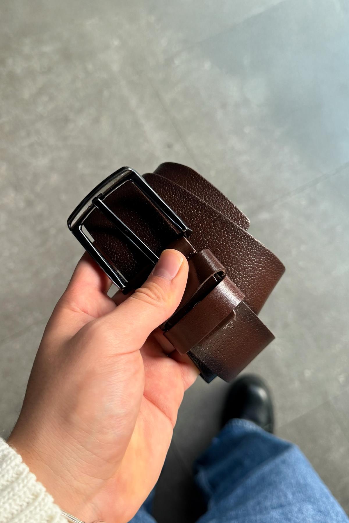 Basic Leather Belt Brown