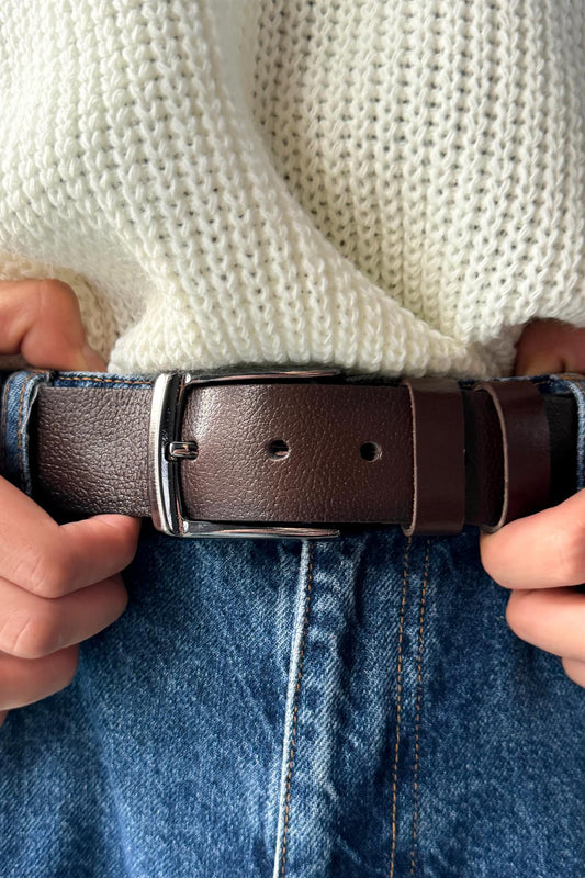 Basic Leather Belt Brown
