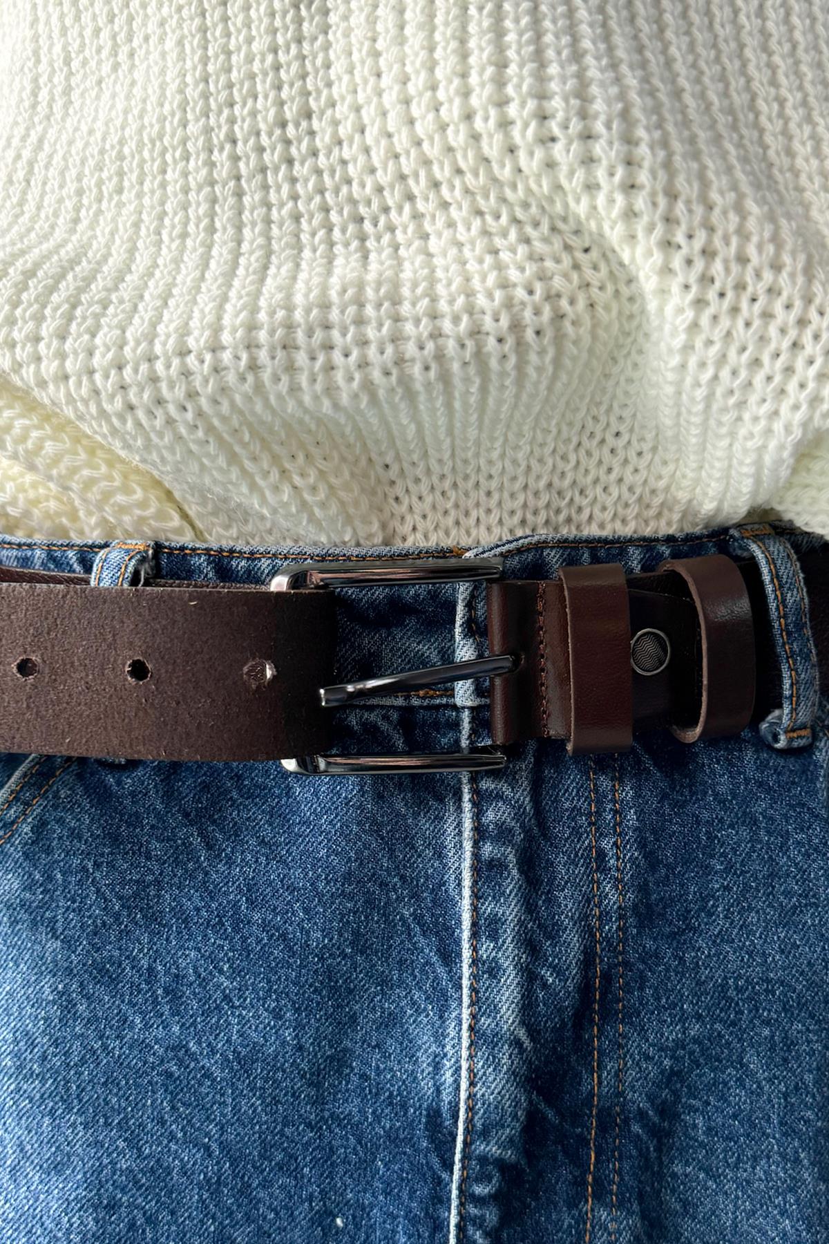 Basic Leather Belt Brown