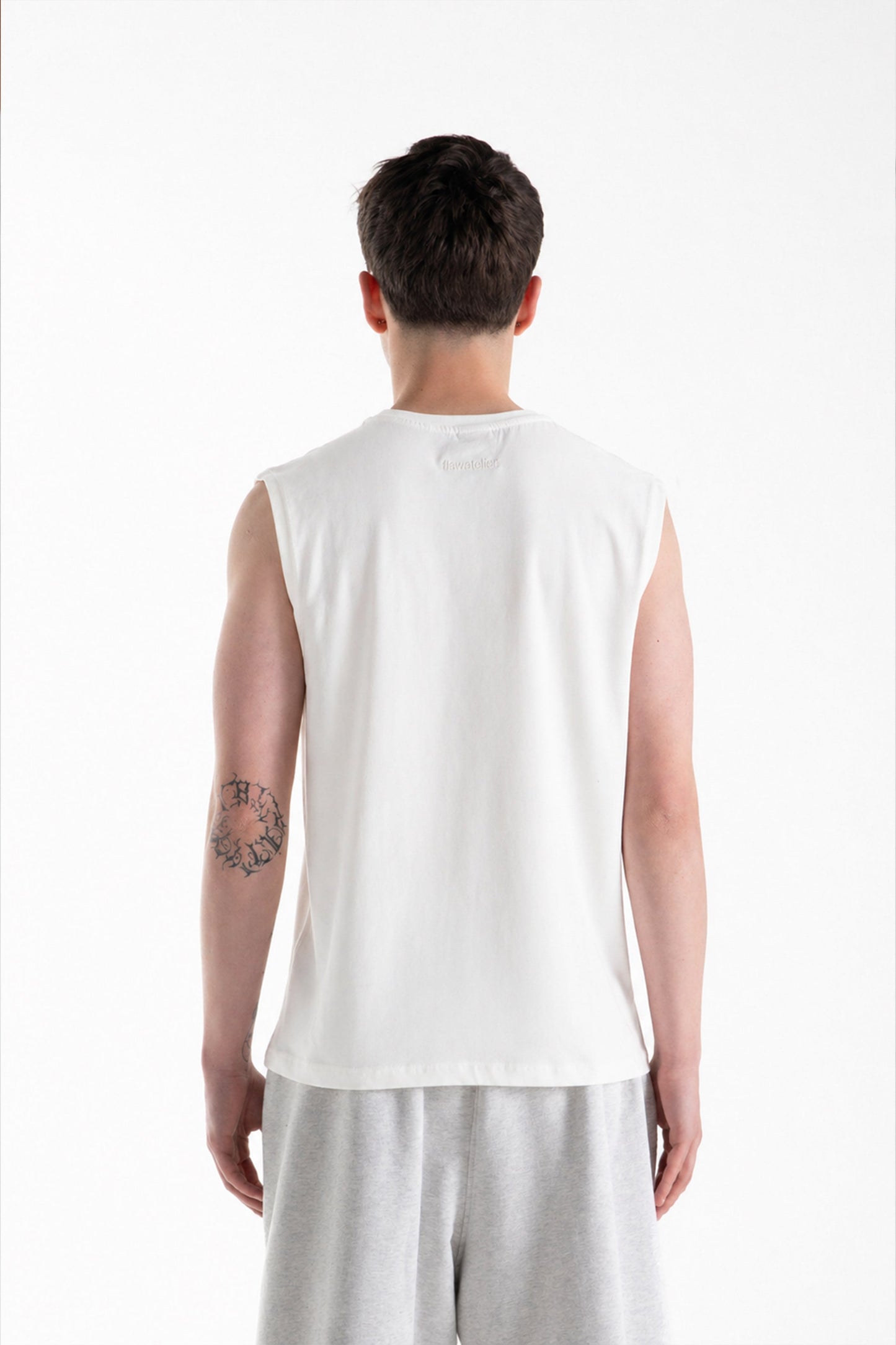 Basic Off-White Sleeveless Tank Top