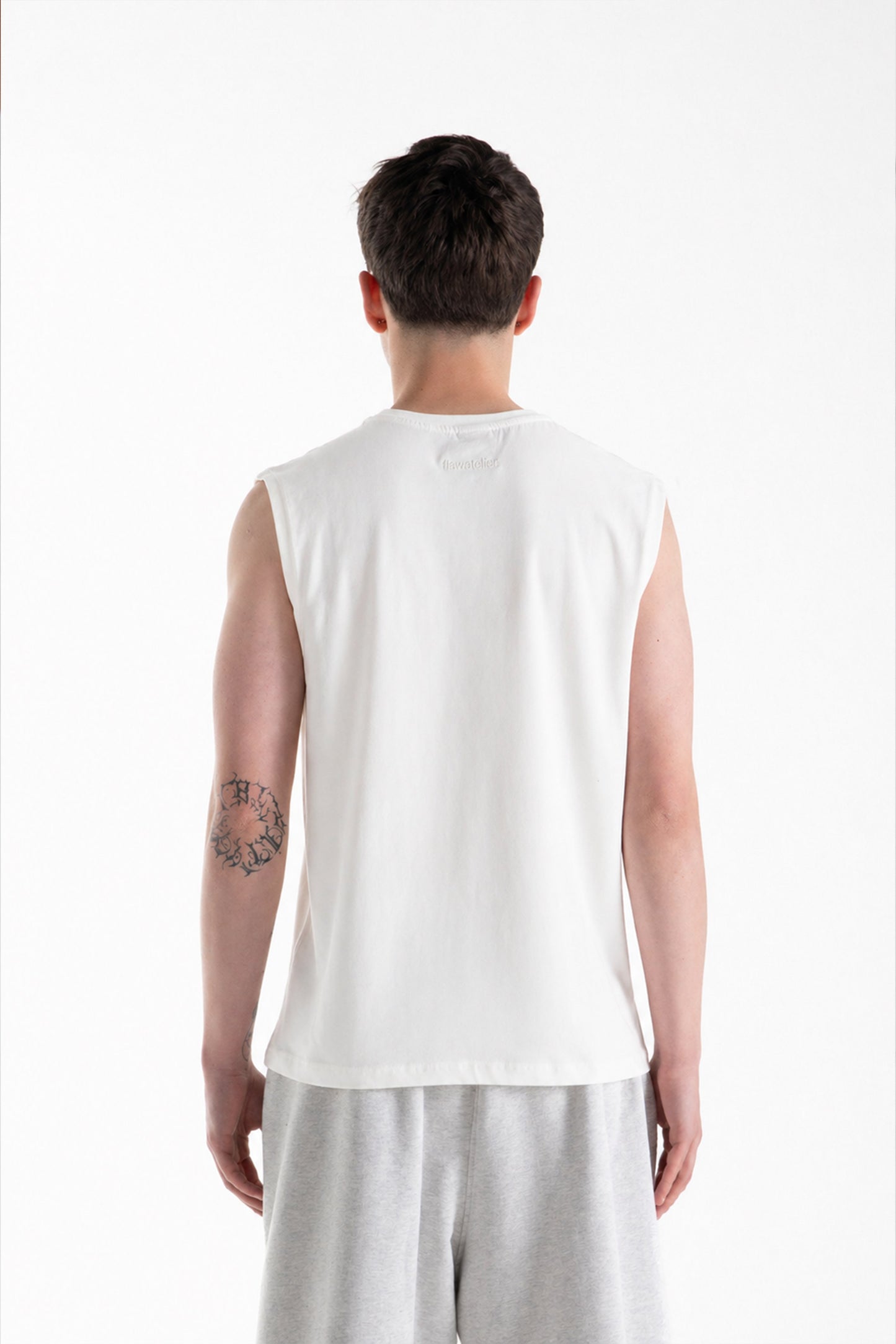 Basic Off-White Sleeveless Tank Top