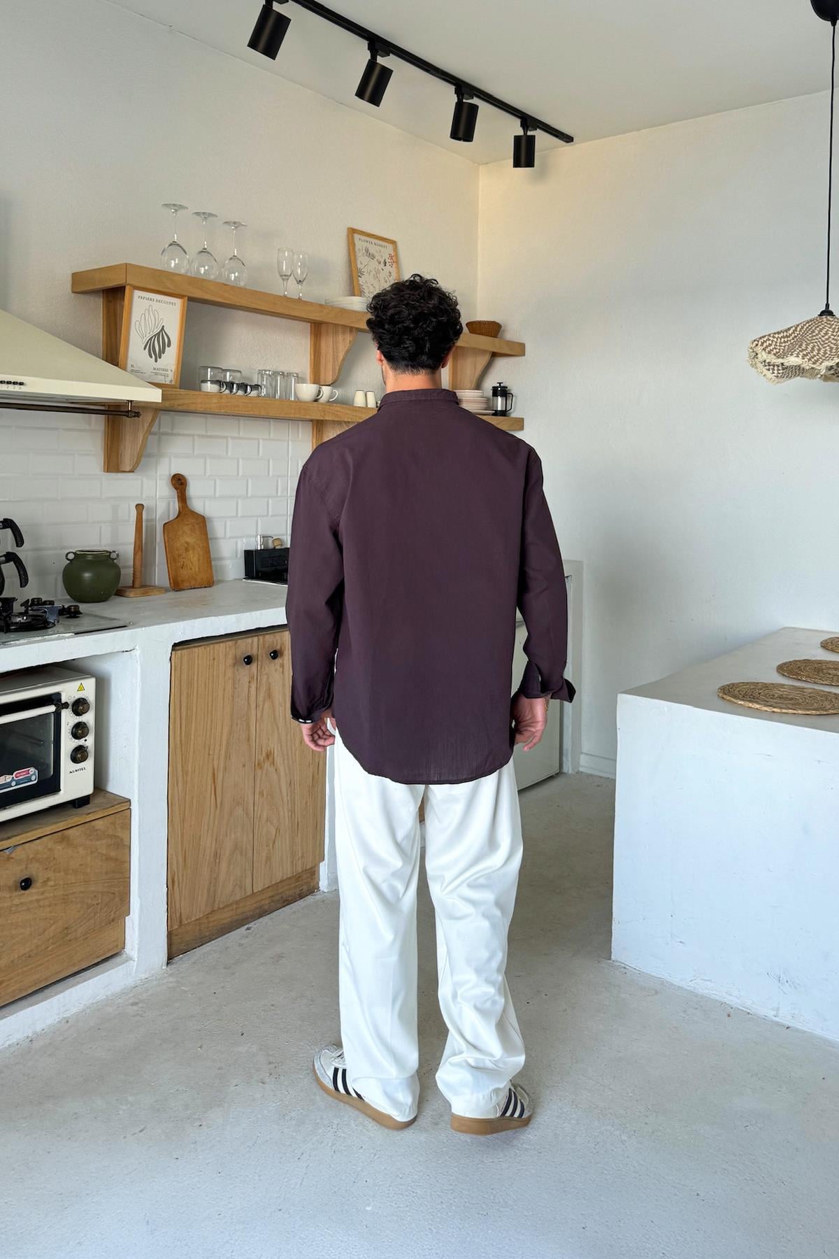 Basic Linen Shirt Brown