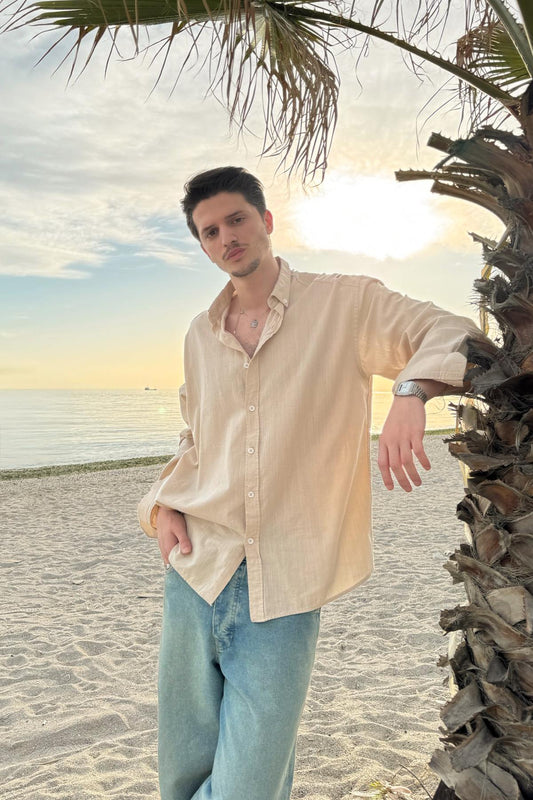 Basic Linen Shirt Beige