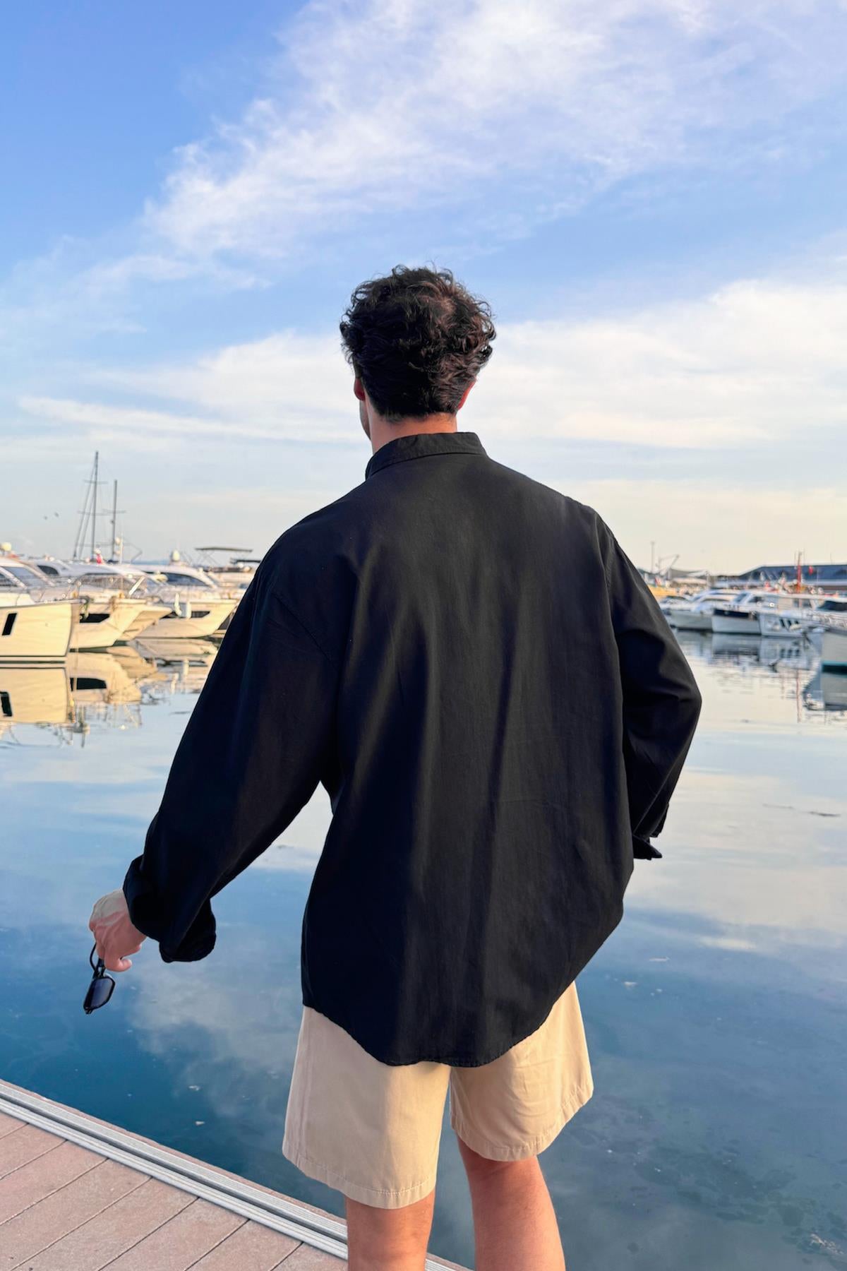 Basic Linen Shirt Black