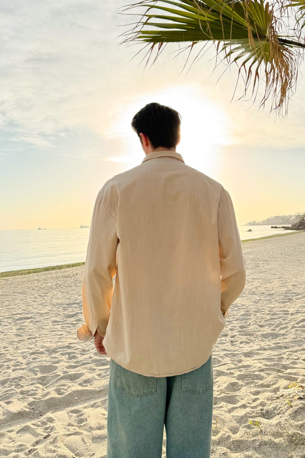 Basic Linen Shirt Beige