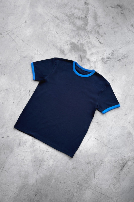 Navy Blue - Blue Ringer Tee