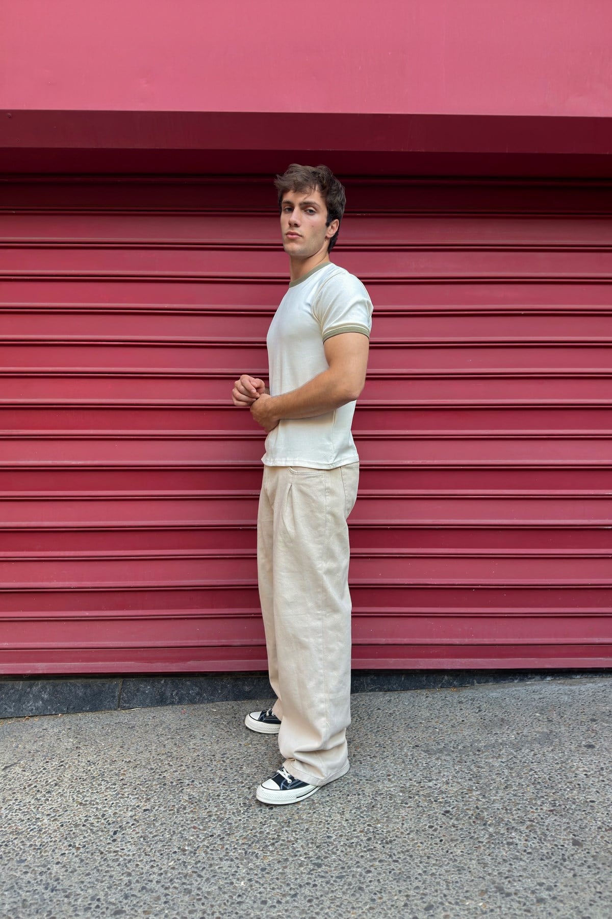 Basic Contrast Trim T-shirt