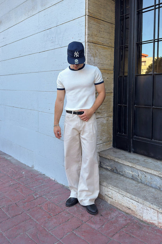 Basic Contrast Trim T-shirt