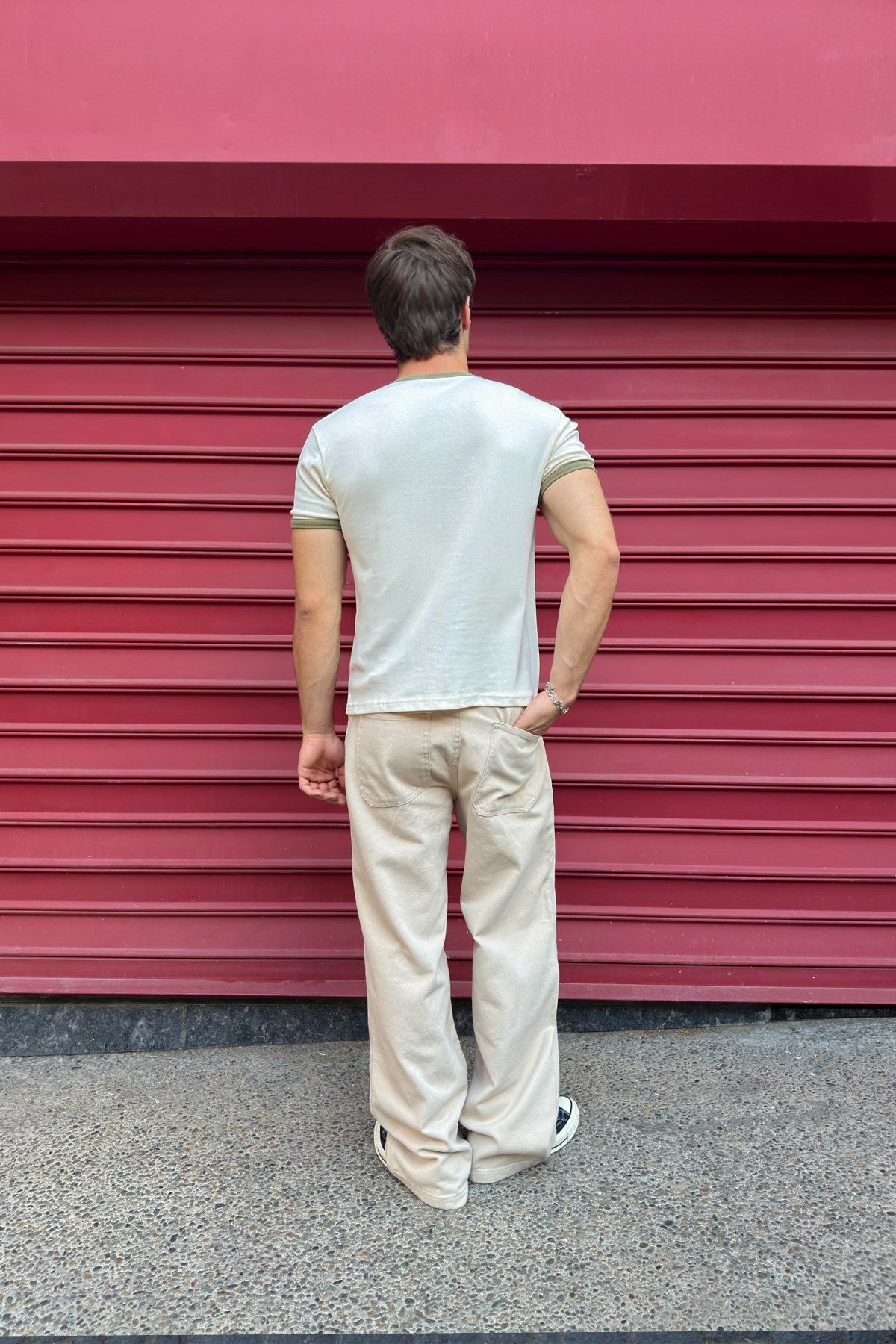 Ecru Khaki Ringer Tee