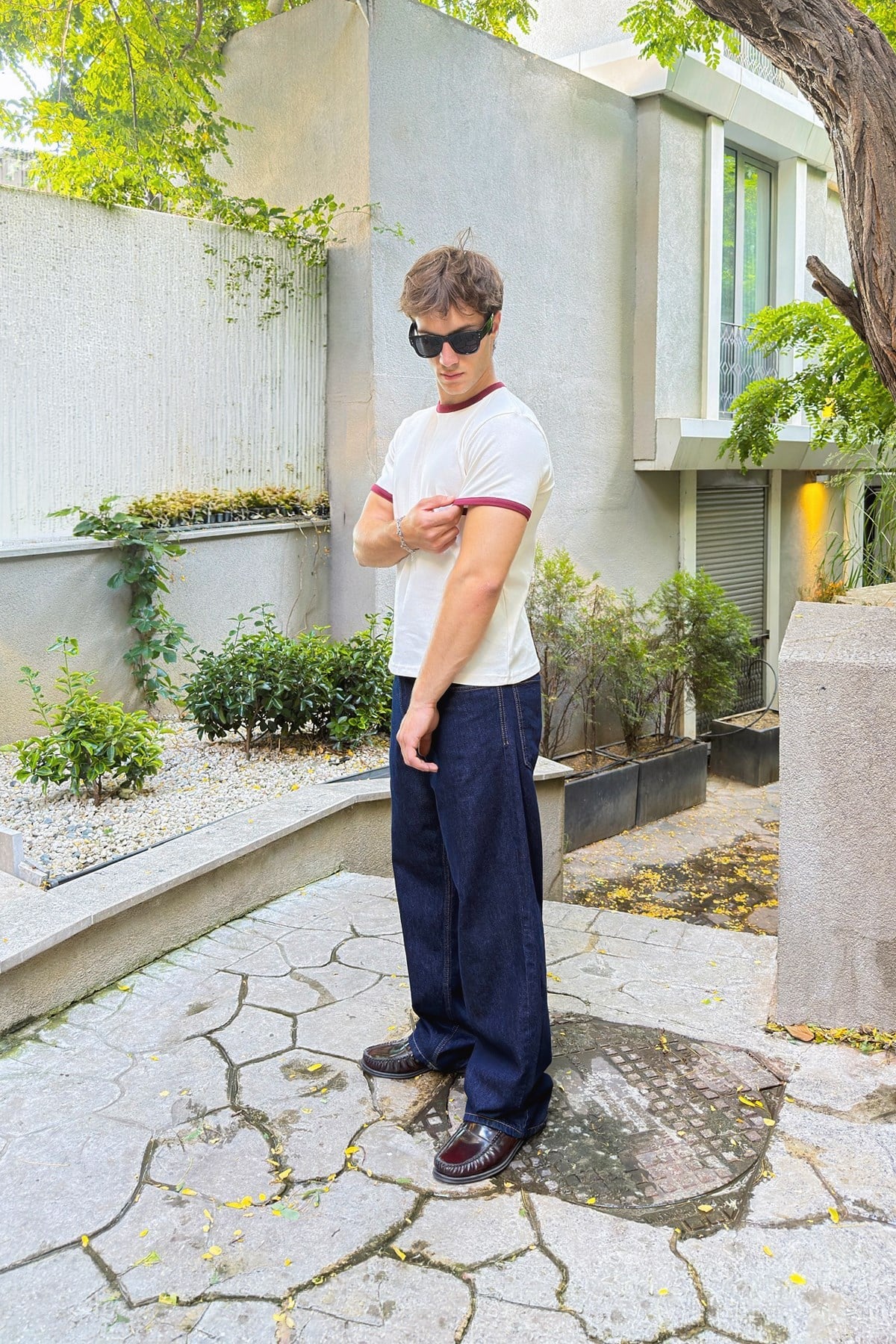 Basic Contrast Trim T-shirt