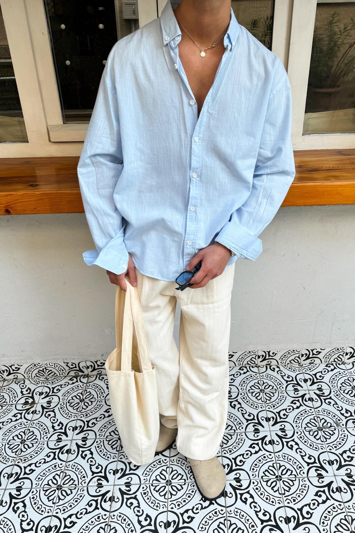 Basic Linen Shirt Blue