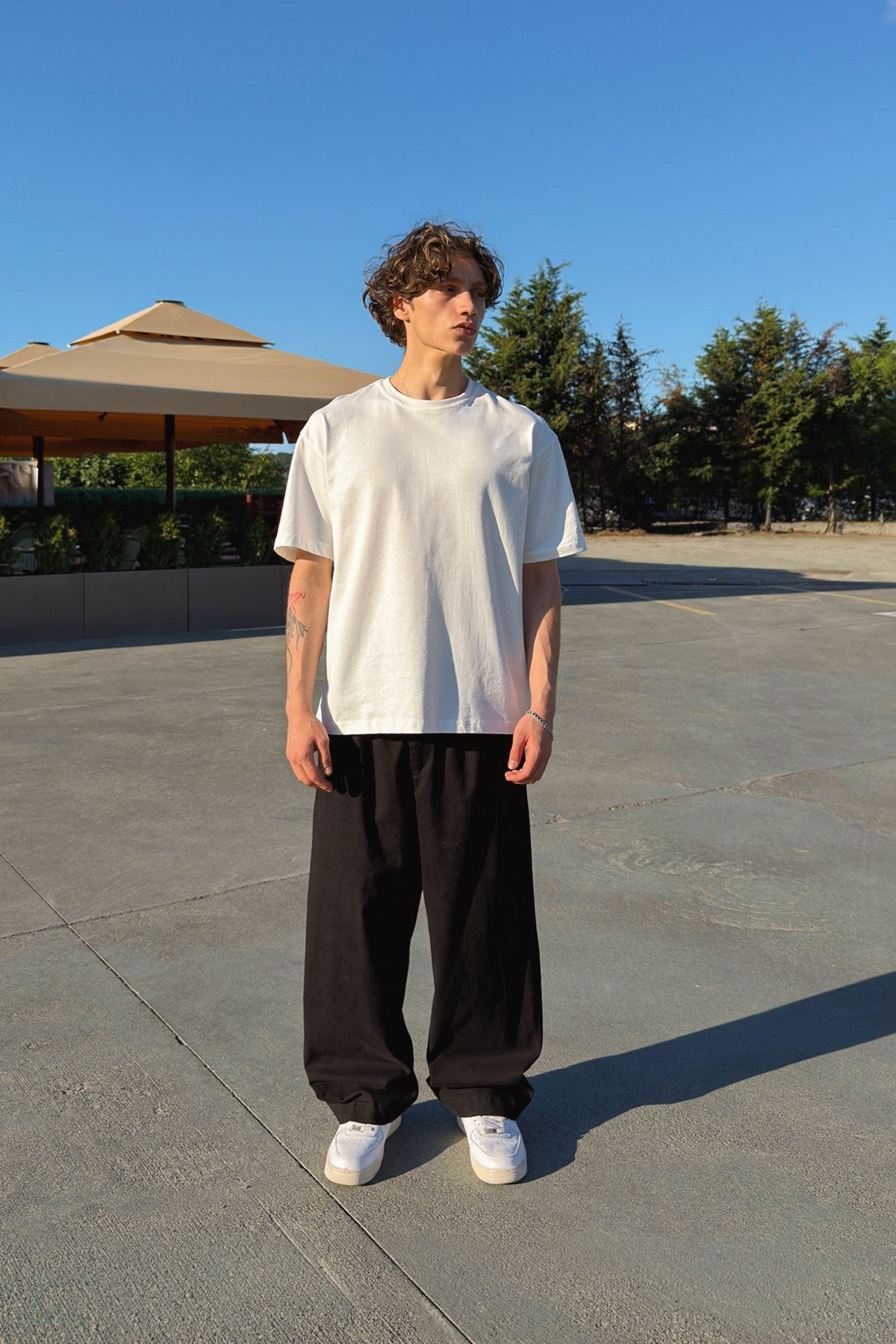 Basic Oversize Fit Ecru T-shirt