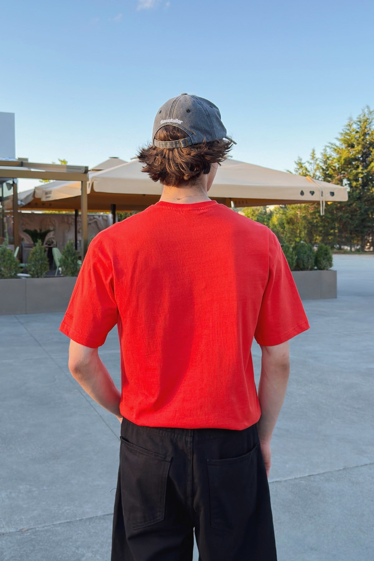 Basic Oversize Fit Red T-shirt