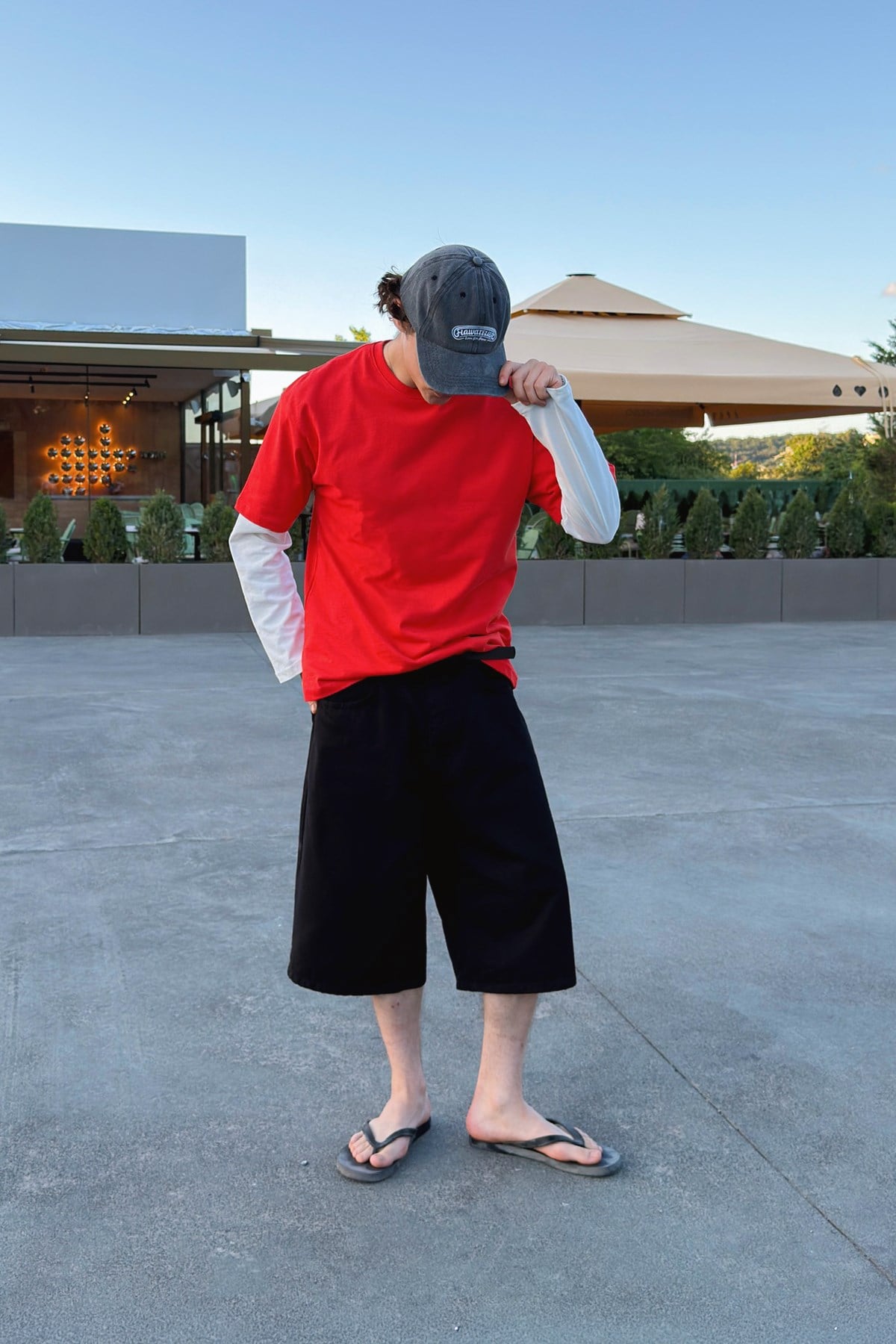 Basic Oversize Fit Red T-shirt