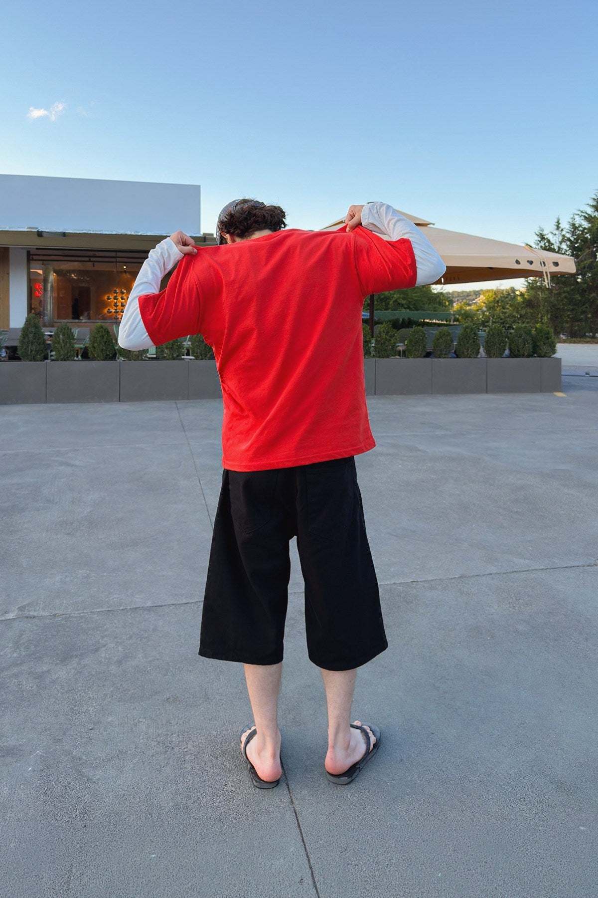 Basic Oversize Fit Red T-shirt
