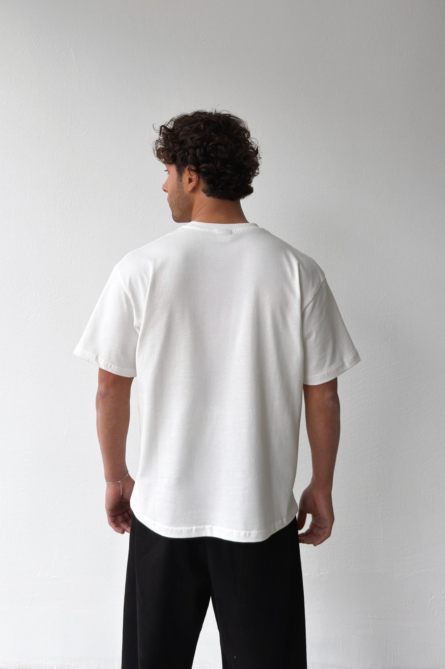 Basic Oversize Fit Ecru T-shirt