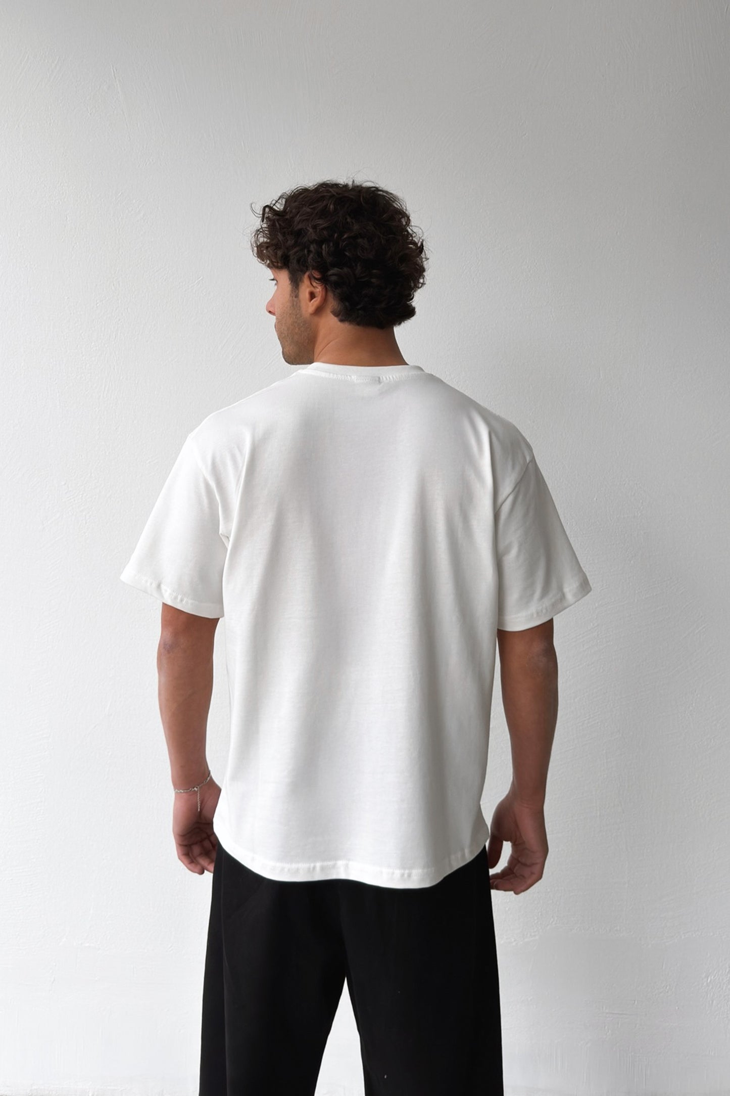 Basic Oversize Fit Ecru T-shirt