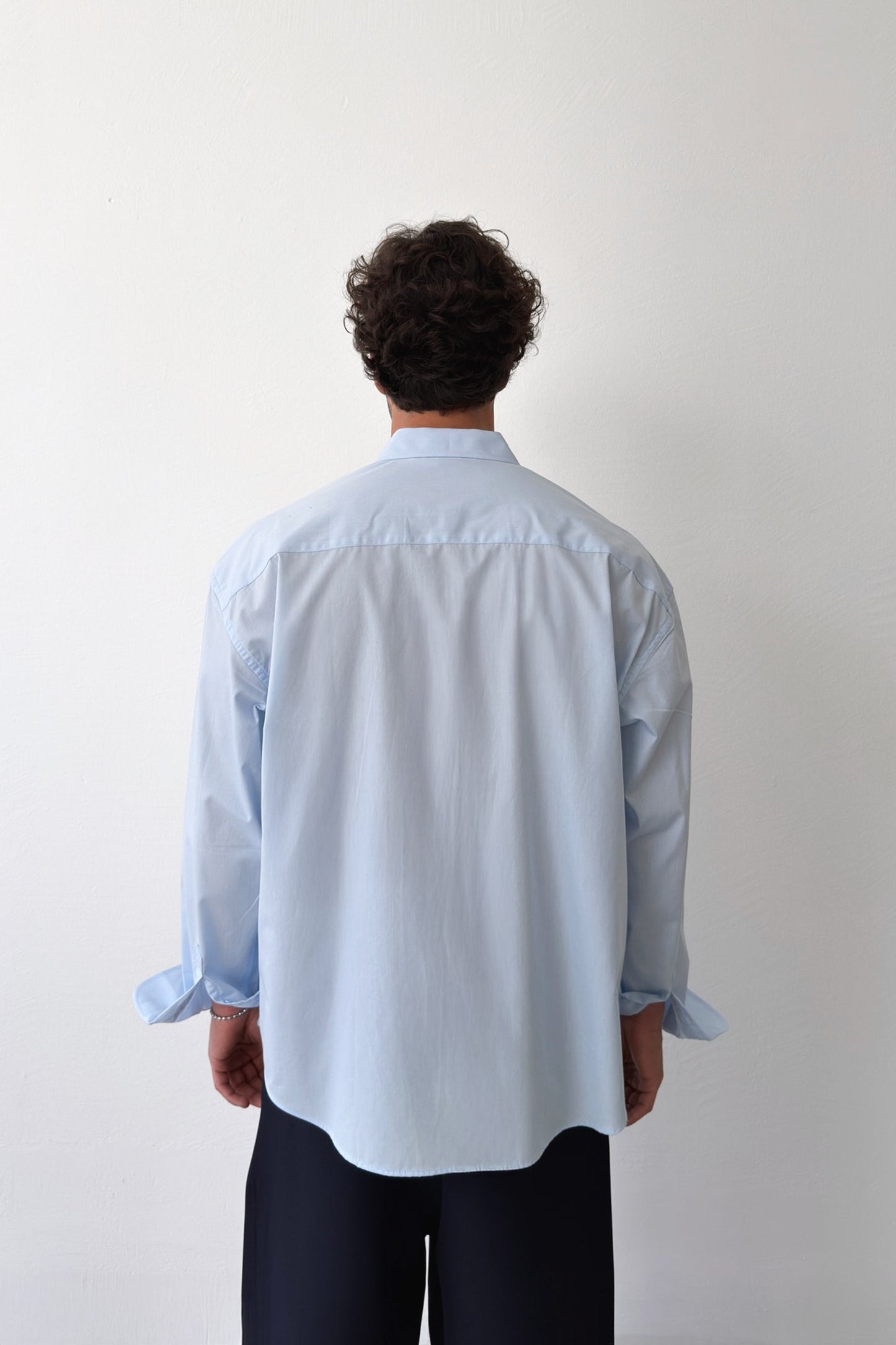 Basic Blue Poplin Oversize Shirt