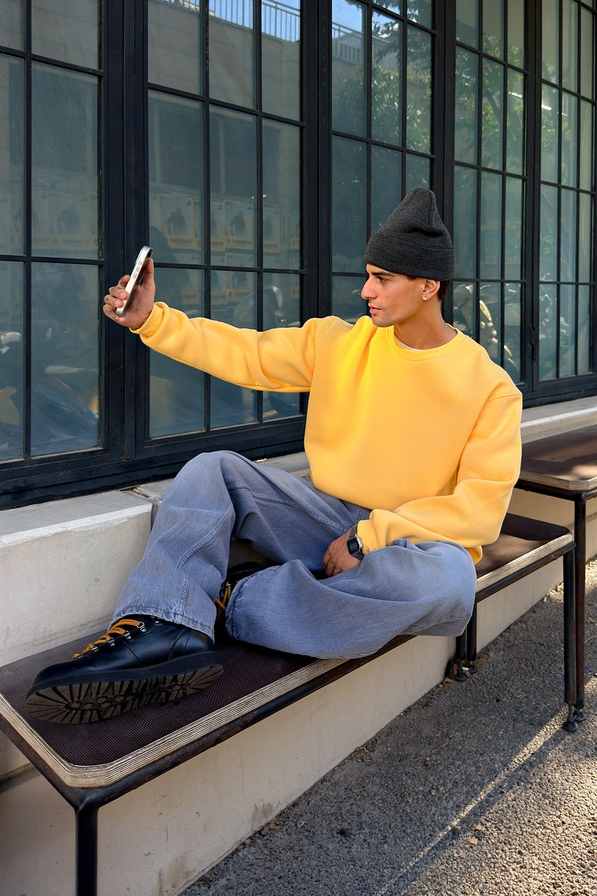 Puffer Butter Yellow Boxy Fit Sweat