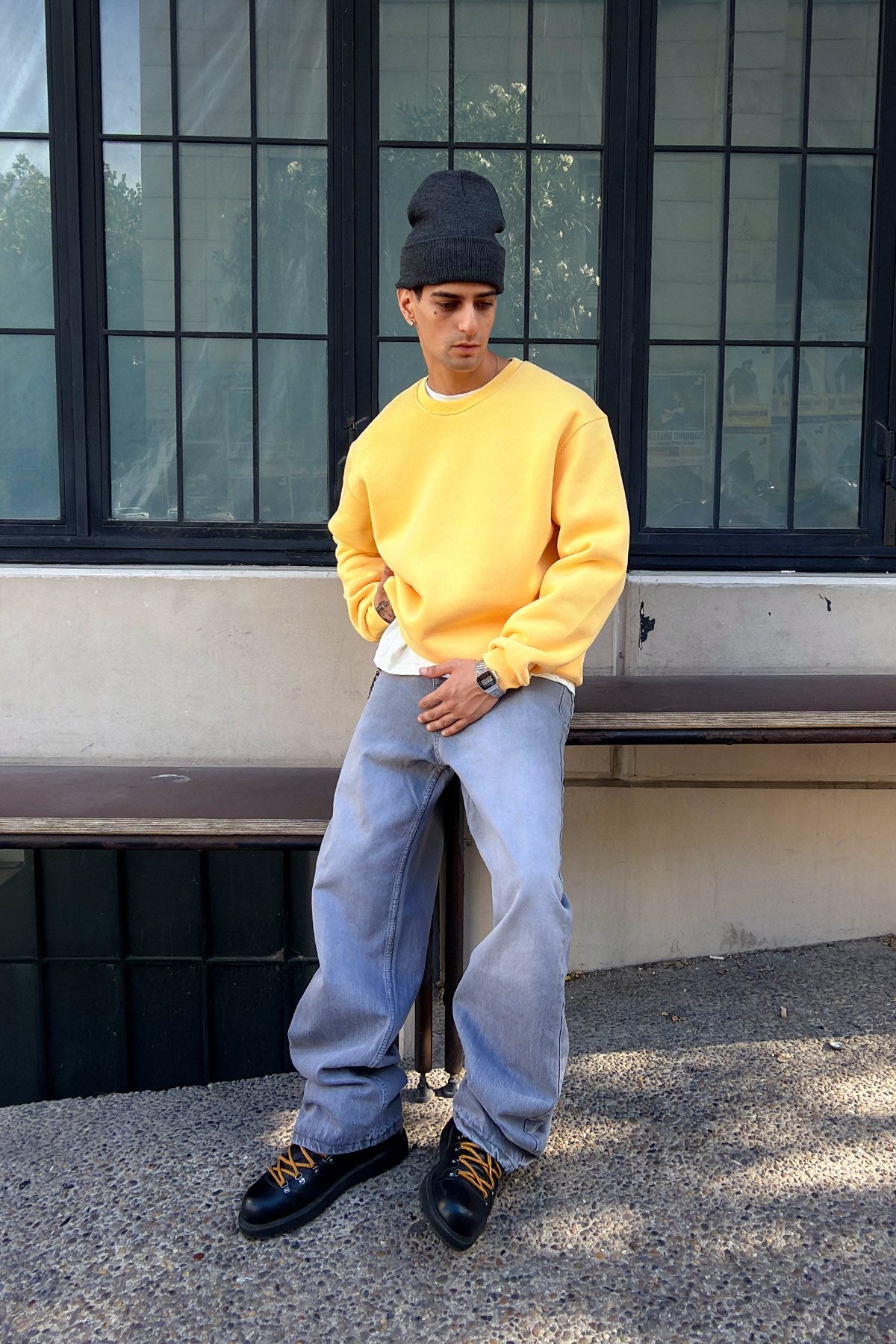 Puffer Butter Yellow Boxy Fit Sweat