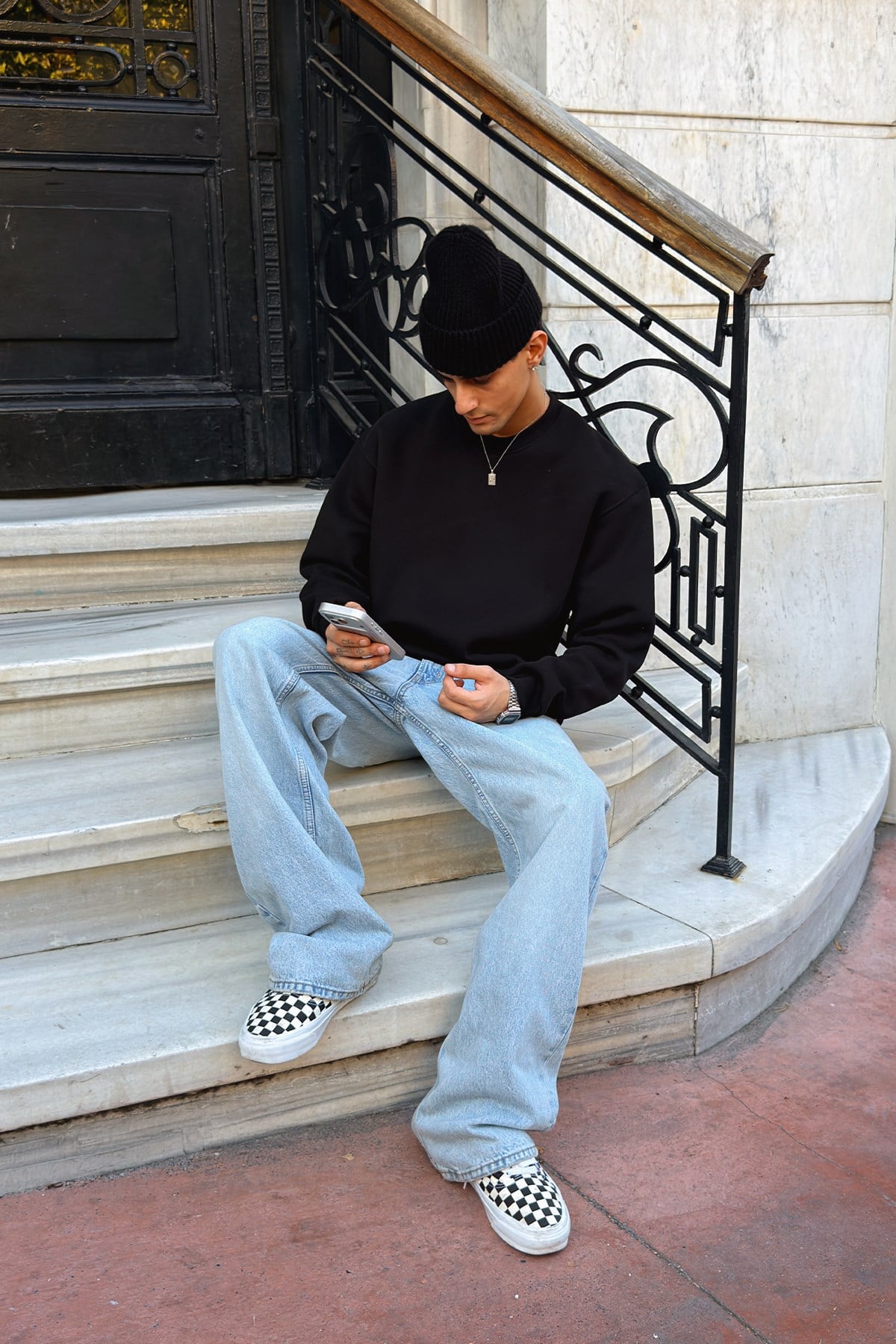 Puffer Black Boxy Fit Sweatshirt