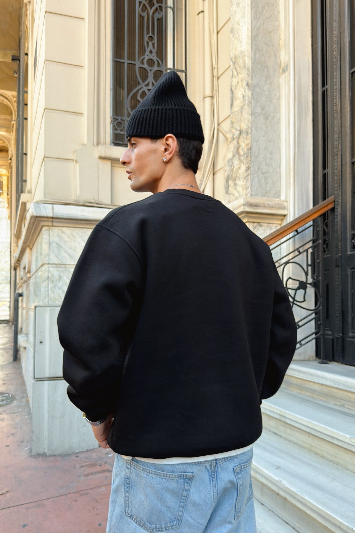 Puffer Black Boxy Fit Sweatshirt