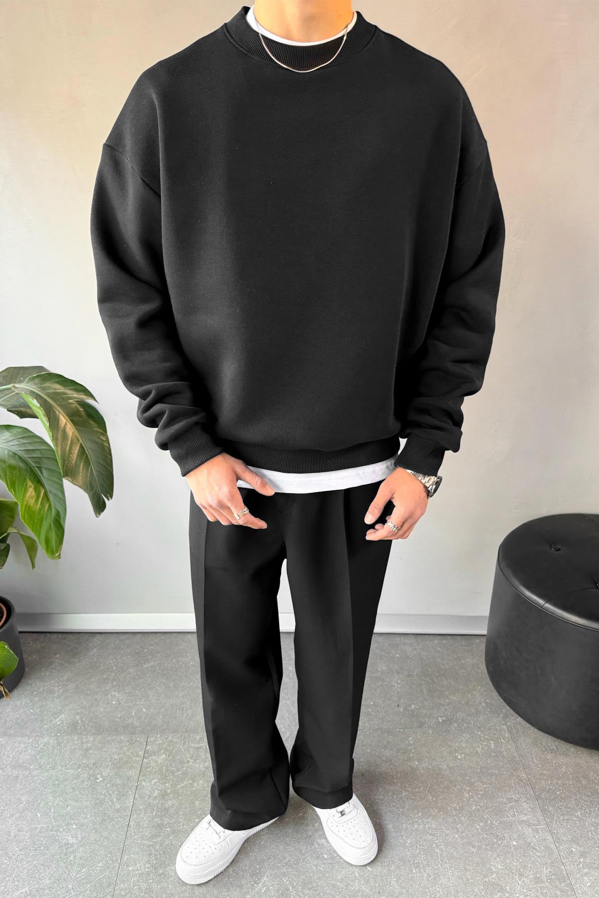 Basic Oversize Sweatshirt Black