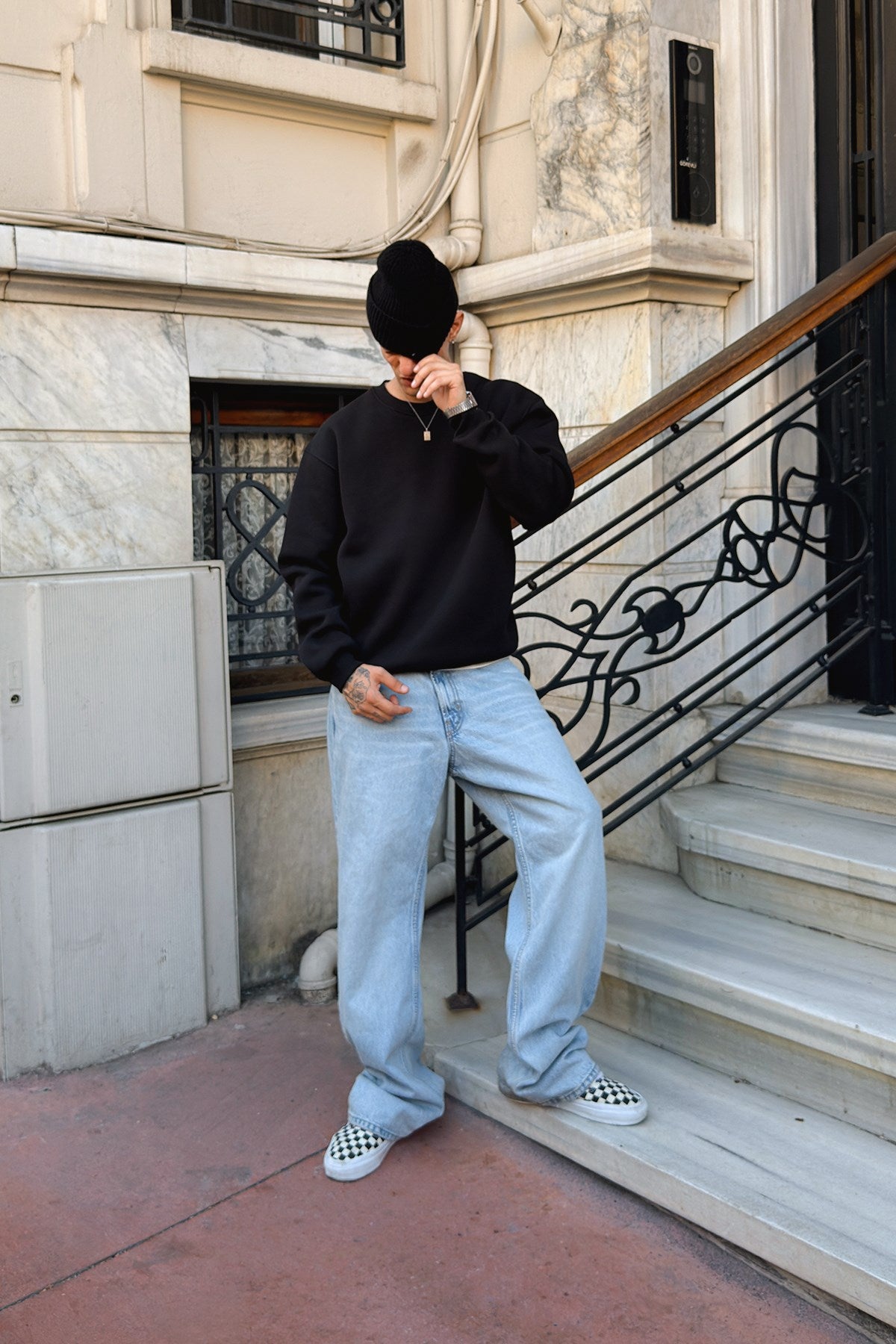 Puffer Black Boxy Fit Sweatshirt